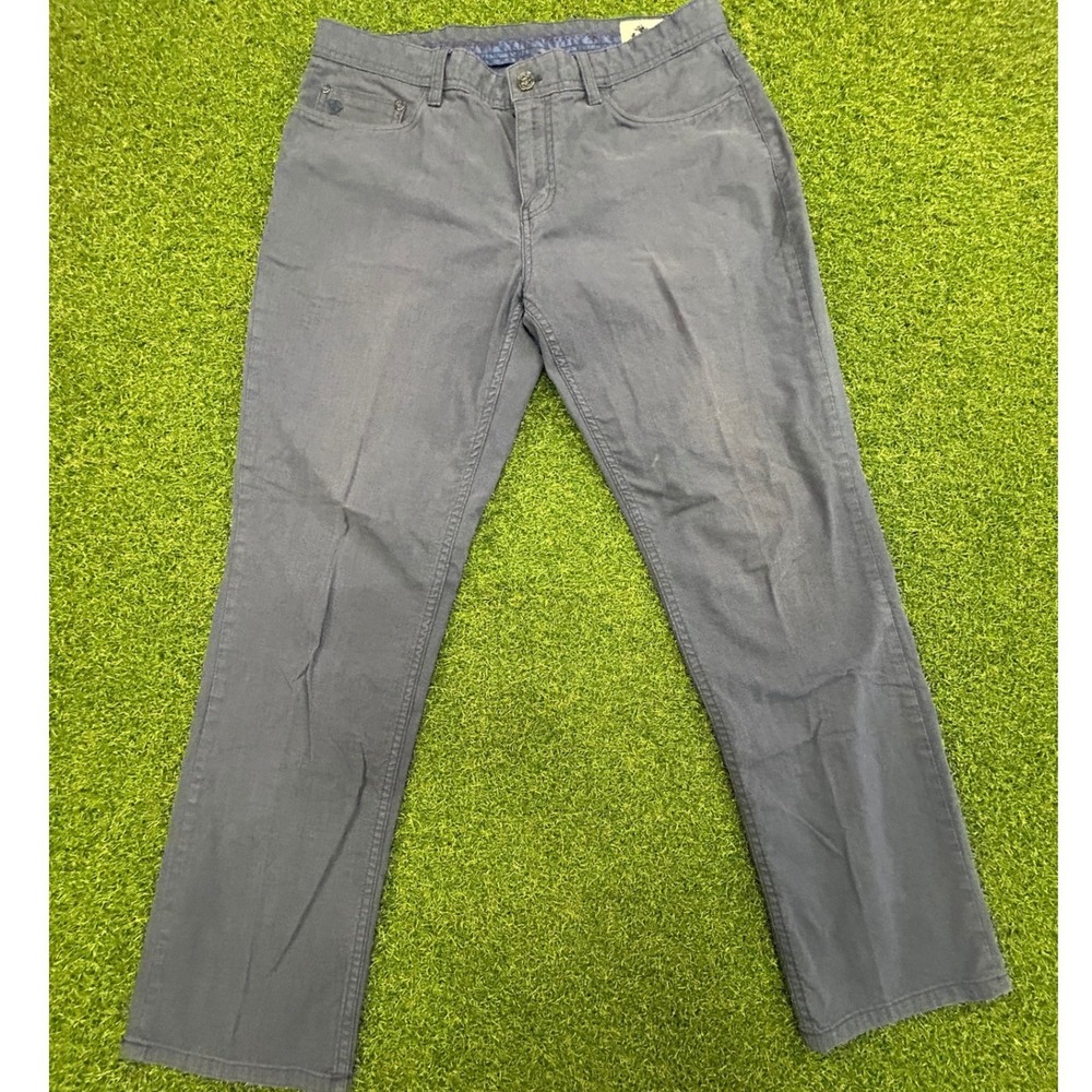 Vineyard Vines Breaker Pants Mens 34x30 Blue Gray Textured 5-Pocket Straight Leg
